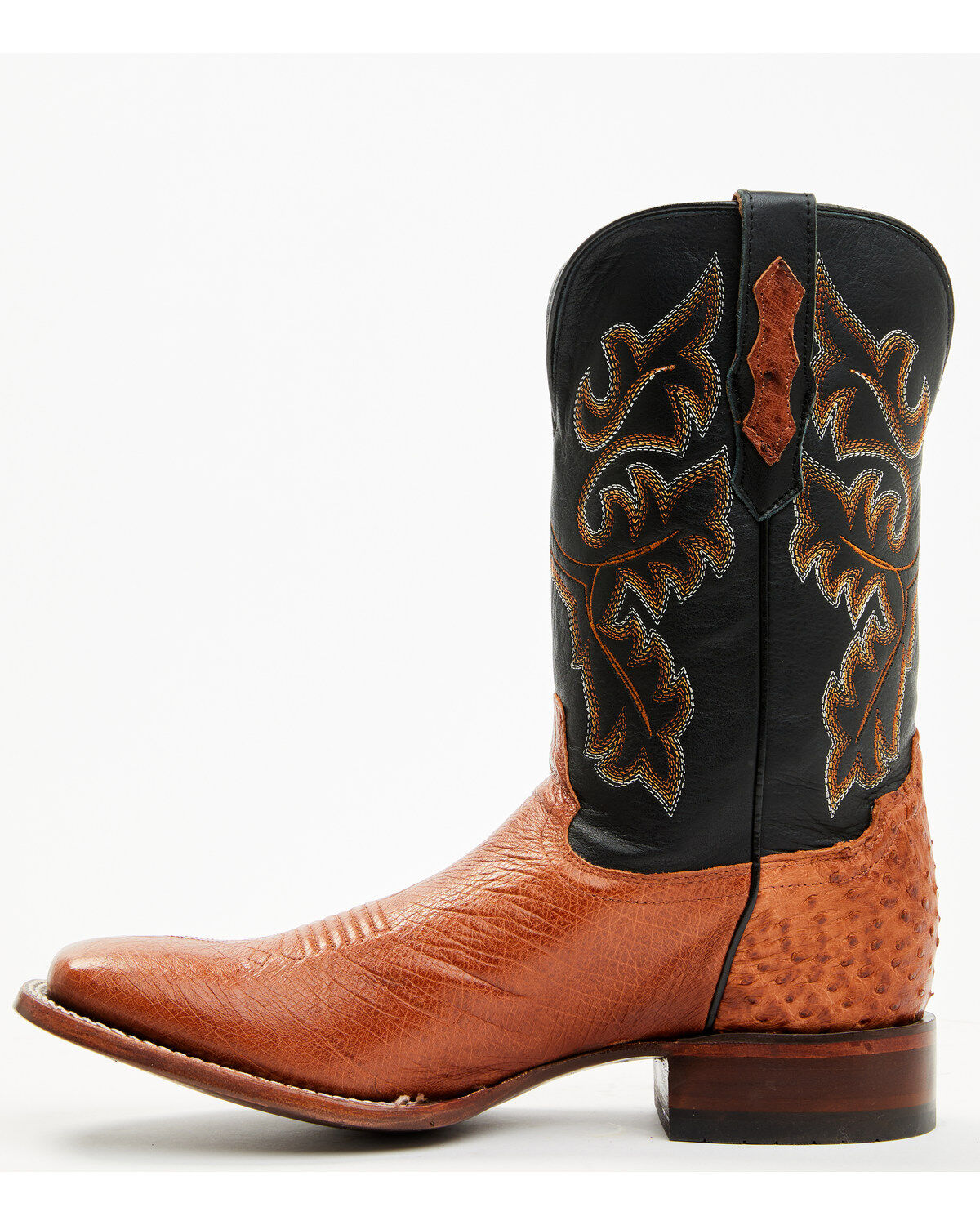 Image #3 - Cody James Men's Exotic Ostrich Western Boots - Broad Square Toe, Cognac, hi-res