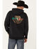 Image #1 - Ariat Men's Mexico Flag Lockup Hooded Sweatshirt, Black, hi-res