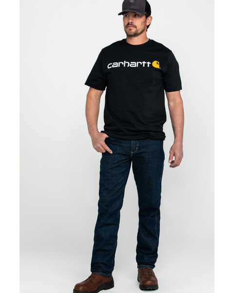 Image #6 - Carhartt Men's Signature Logo Graphic Short Sleeve Work T-Shirt , Black, hi-res