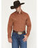 Image #1 - Wrangler 20X Men's Paisley Print Long Sleeve Snap Stretch Western Shirt, Rust Copper, hi-res