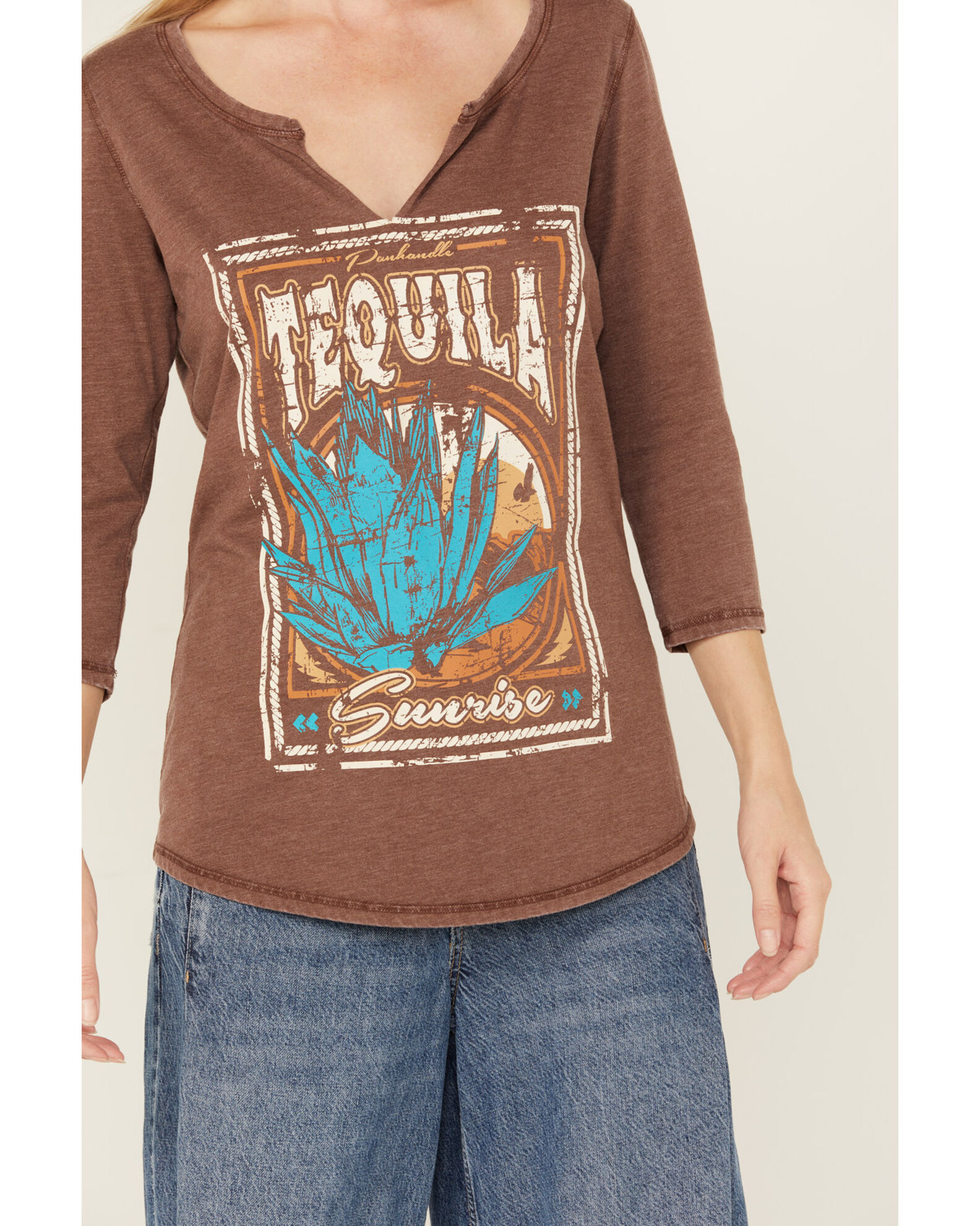 Image #2 - Panhandle Women's Tequila Sunrise Graphic Tee, Lt Brown, hi-res