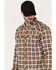 Image #2 - Cody James Men's FR Mini Buffalo Plaid Long Sleeve Snap Work Shirt, Beige/khaki, hi-res