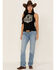 RANK 45 Women's American Rodeo Steer Head Graphic Tank Top, Black, hi-res