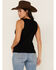 RANK 45 Women's American Rodeo Steer Head Graphic Tank Top, Black, hi-res