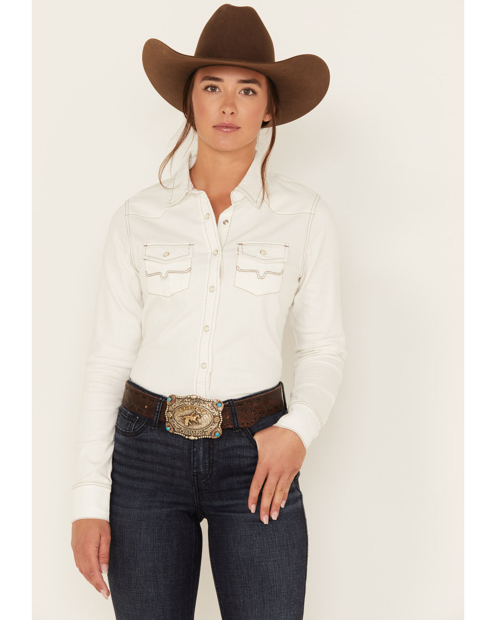 Kimes Ranch Women's Kaycee Long Sleeve Western Snap Denim Shirt