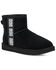 UGG Women's Classic Mini Side Logo Lined Short Suede Boots - Round Toe, Black, hi-res