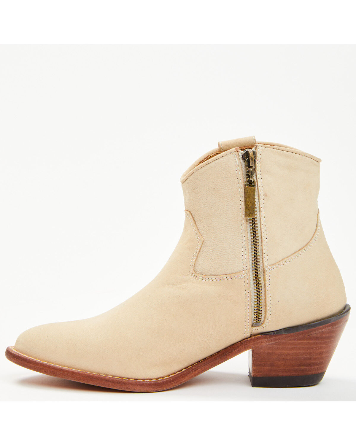 Image #3 - Lucchese Women's Lilah Western Booties - Round Toe, Cream, hi-res