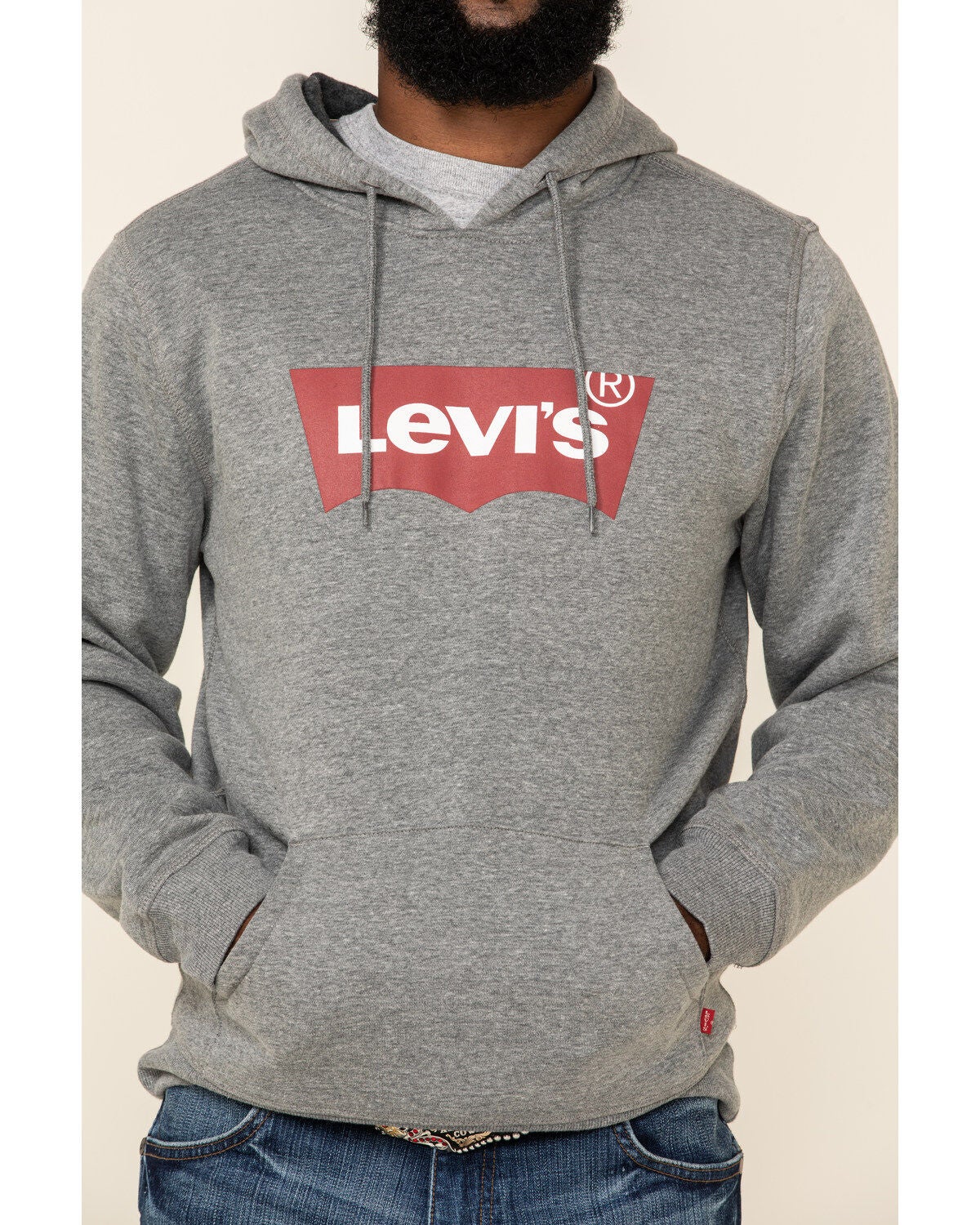 Levi's Men's Steel Grey Cole Logo Fleece Hoodie Sweatshirt, XXL