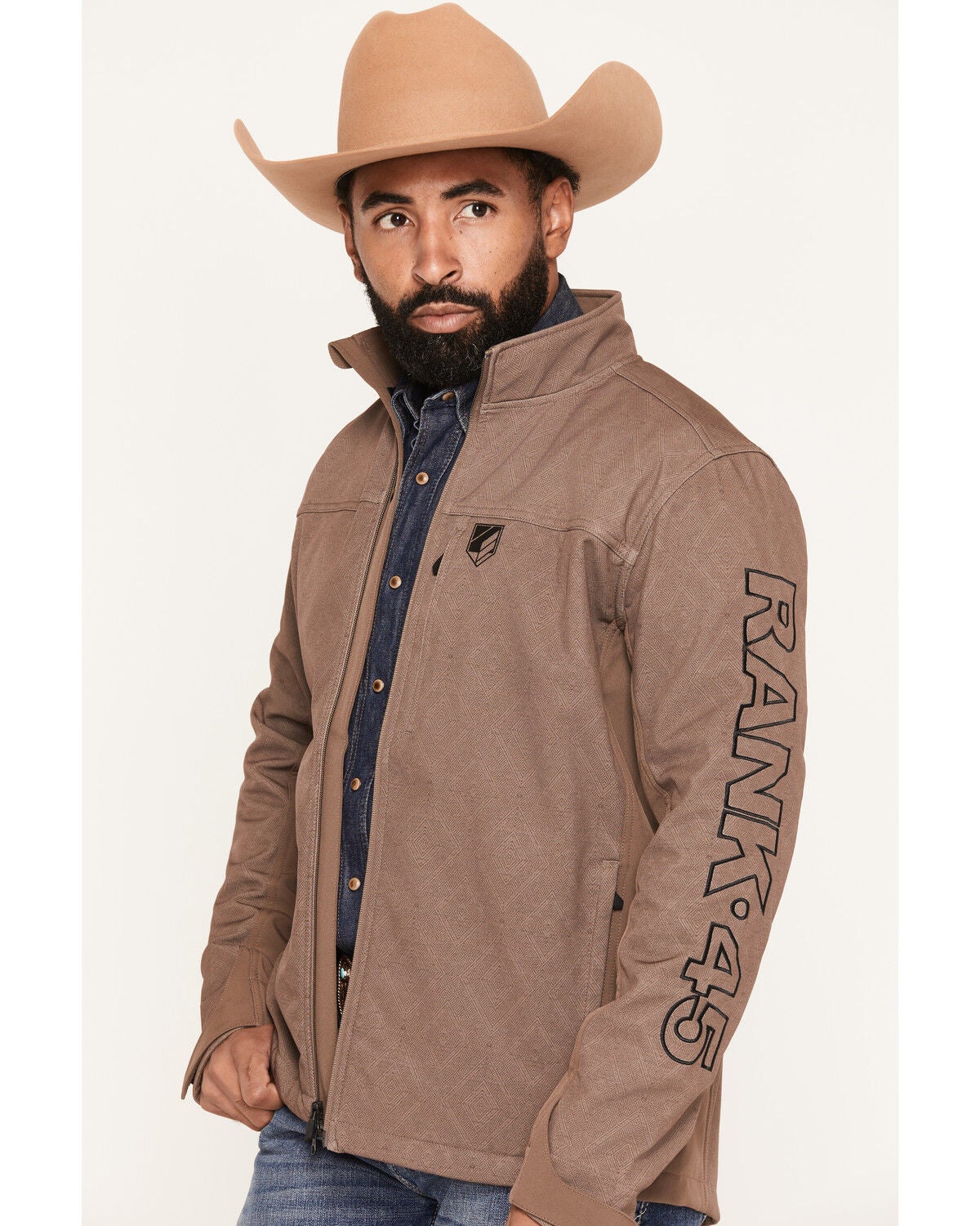 Image #2 - RANK 45&reg; Men's Jasper Southwestern Print Softshell Jacket, Dark Brown, hi-res