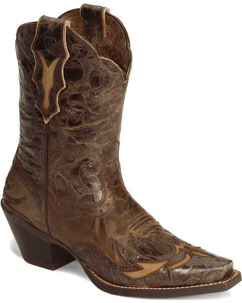 Image #2 - Ariat Brown Dahlia Wingtip Cowgirl Boots - Snip Toe, , hi-res
