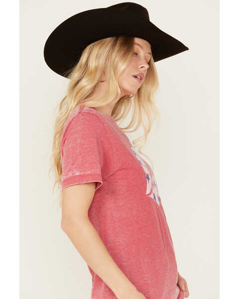 Image #3 - Bohemian Cowgirl Women's Lips Burnout Short Sleeve Graphic Tee, Red, hi-res