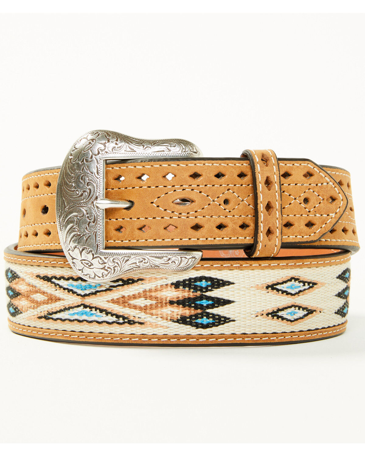 Image #1 - Cody James Men's Southwestern Woven Belt, Medium Brown, hi-res