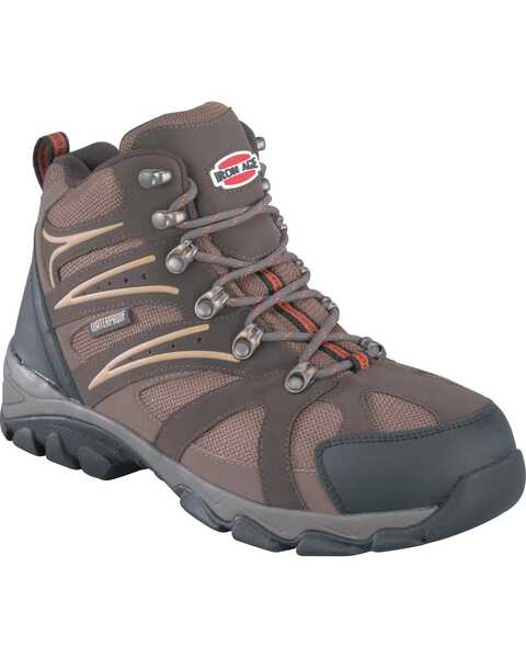Iron Age Men's Surveyor Hiker Boots - Steel Toe, Brown, hi-res