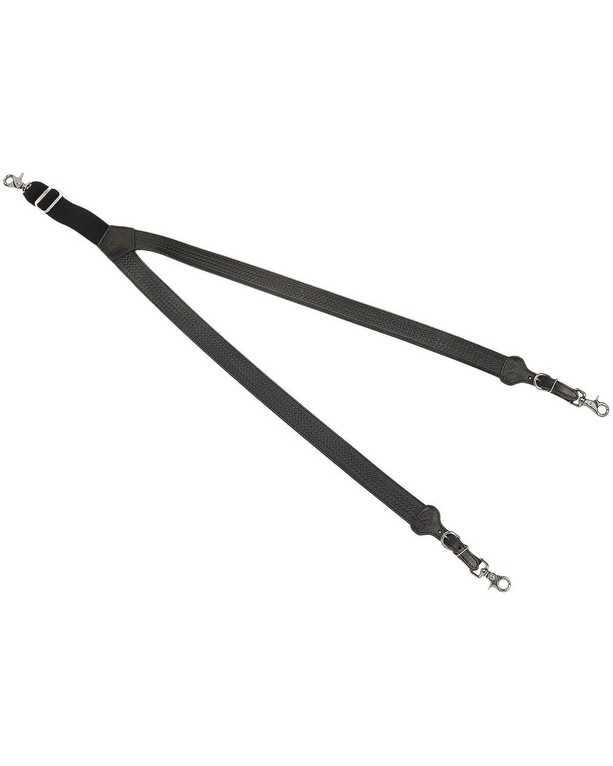 Nocona Black Leather Suspenders, Black, hi-res
