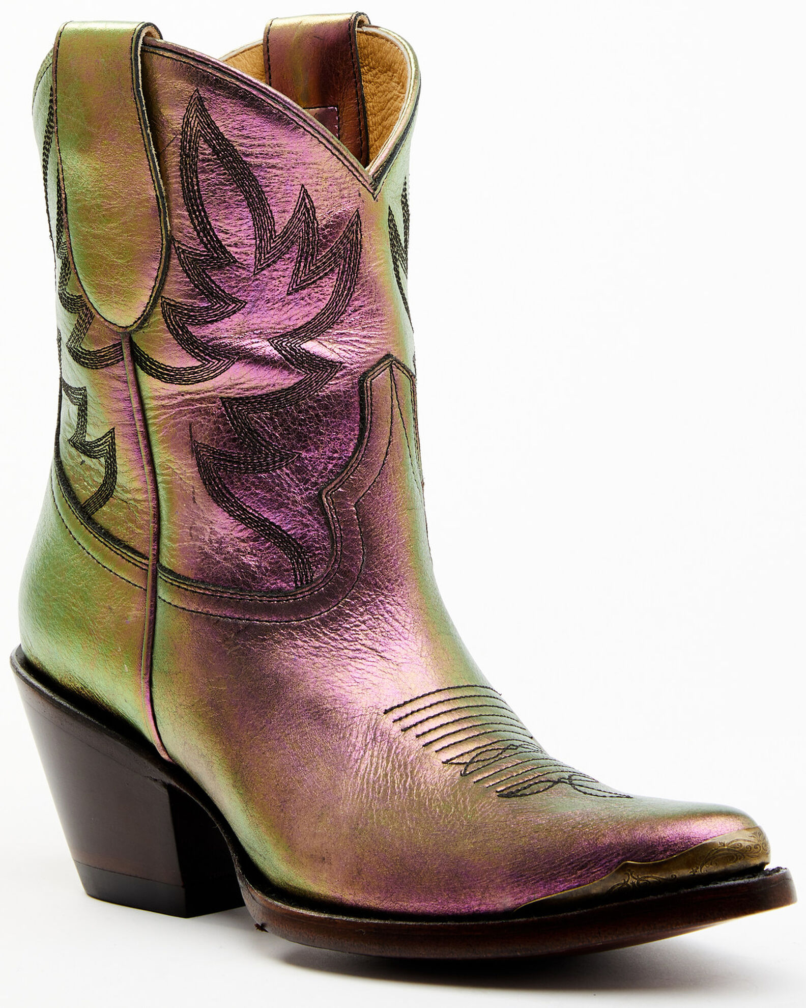 Leather online cowboy booties