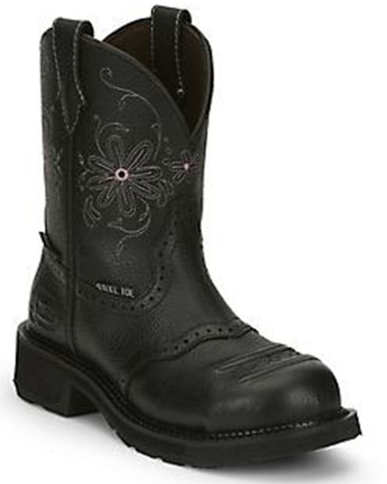 Justin Women's Wanette Western Work Boots - Steel Toe, Black, hi-res