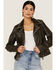 Mauritius Women's Christy Scatter Star Back Leather Jacket , Olive, hi-res