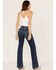 7 For All Mankind Women's Dojo Trouser Flare Jeans, Blue, hi-res