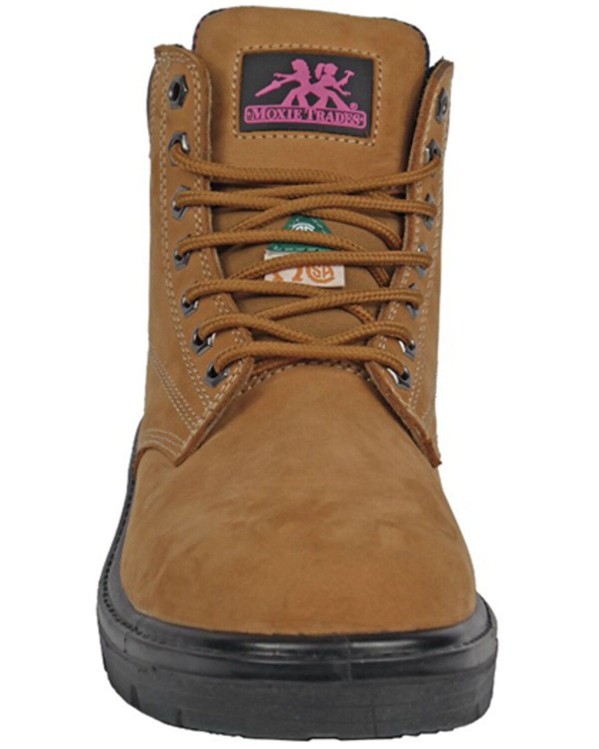 Image #4 - Moxie Trades Women's 6" Alice Lace-Up Work Boots - Steel Toe, Tan, hi-res