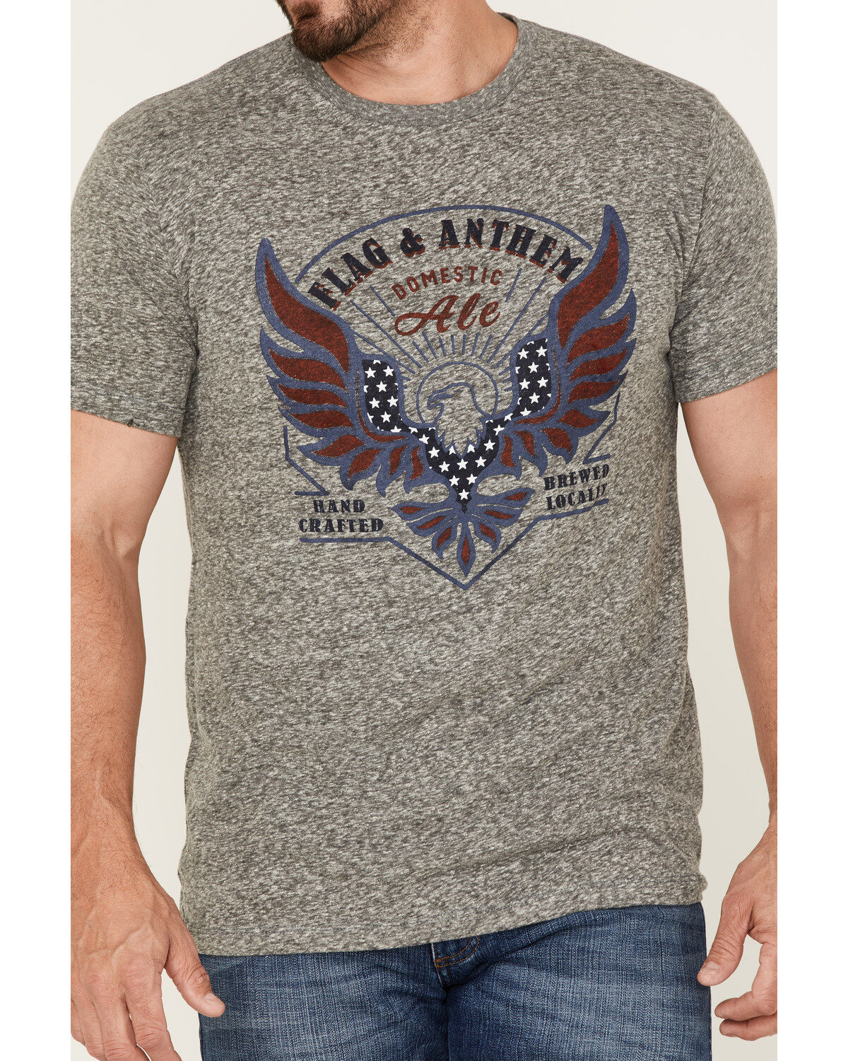 Image #3 - Flag & Anthem Men's Eagle Ale Graphic T-Shirt, Heather Grey, hi-res