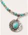 Shyanne Women's Shimmer Concho Four Tier Silver & Turquoise Necklace, Silver, hi-res