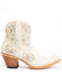 Image #2 - Shyanne Women's Lily Floral Embroidered Western Fashion Booties - Round Toe, Off White, hi-res