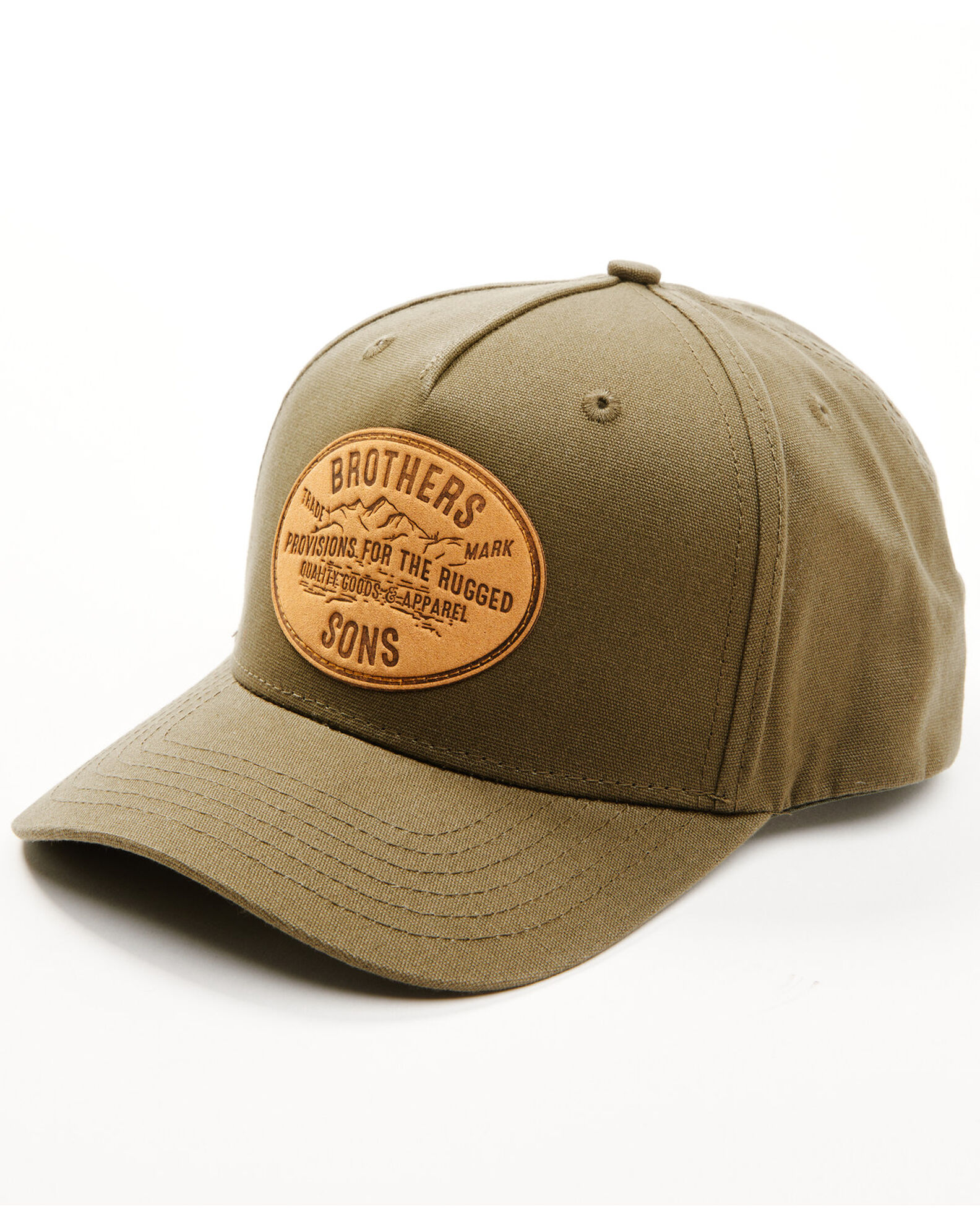 Brothers & Sons Men's Provisions For The Rugged Leather Patch Baseball Cap