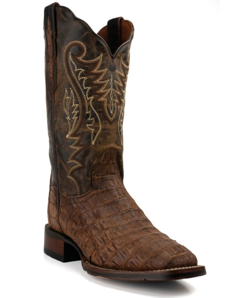Dan Post Women's Exotic Caiman Skin Western Boots - Round Toe, Brown, hi-res