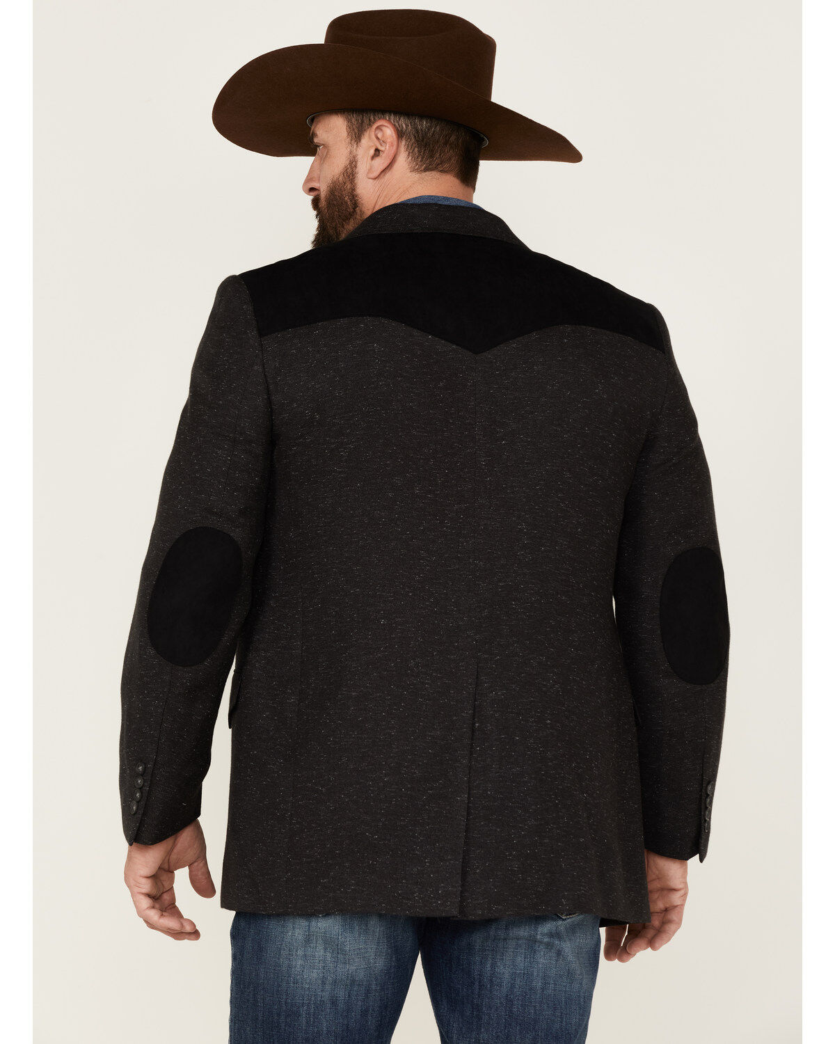Image #4 - Cody James Men's Waco Contrast Yolk Button Down Western Sportcoat, Charcoal, hi-res
