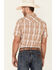 Cowboy Hardware Men's Paisley Striped Print Short Sleeve Snap Western Shirt , Tan, hi-res
