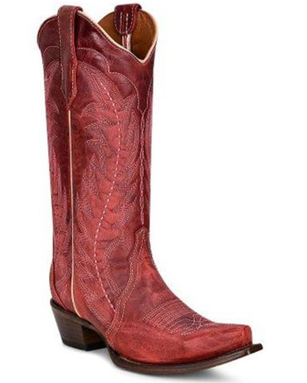 Corral Women's Embroidered Western Boots - Snip Toe, Red