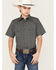 Panhandle Boys' Geo Print Short Sleeve Western Snap Shirt, Silver, hi-res