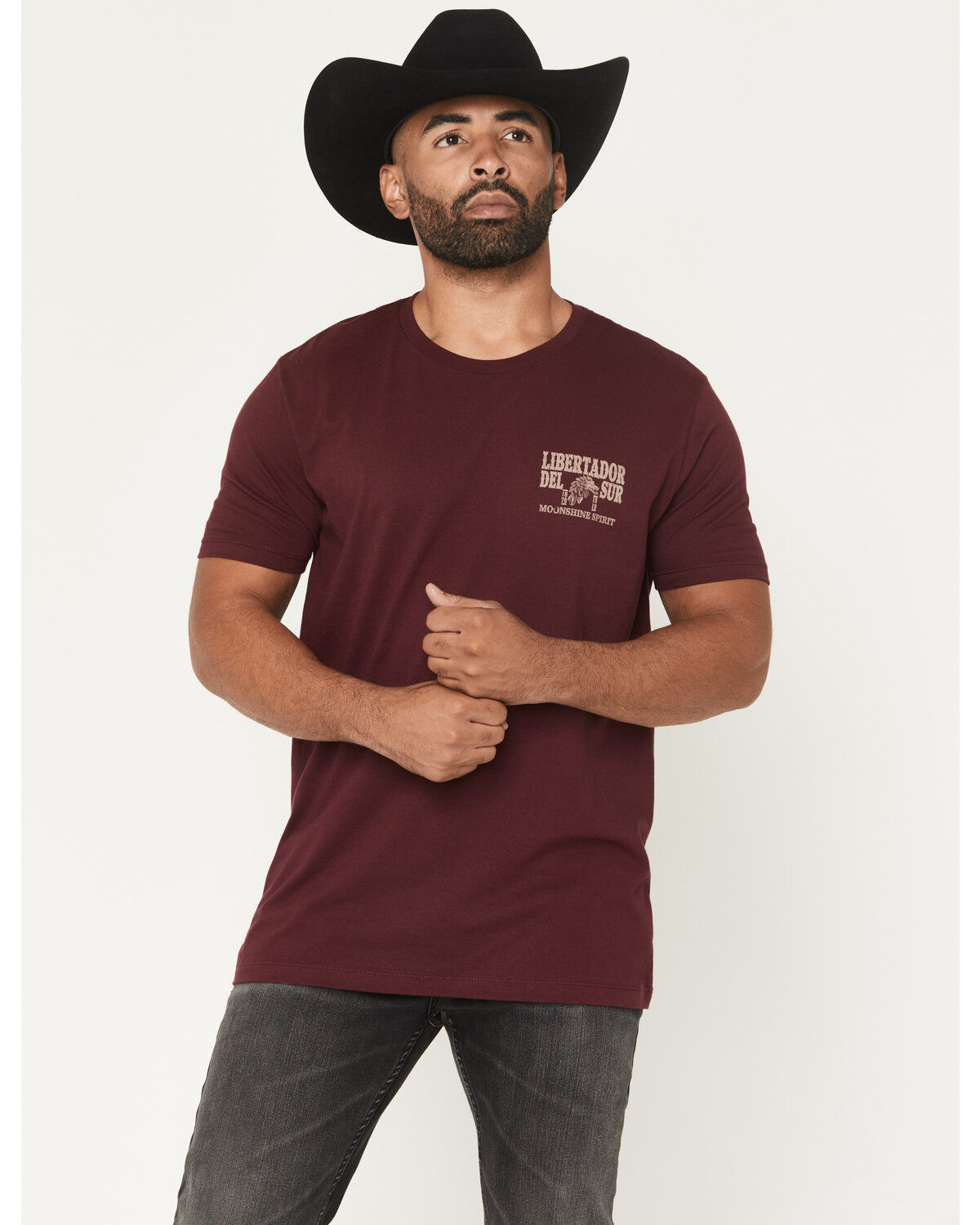Image #2 - Moonshine Spirit Men's Libertado Logo Short Sleeve Graphic T-Shirt, Burgundy, hi-res