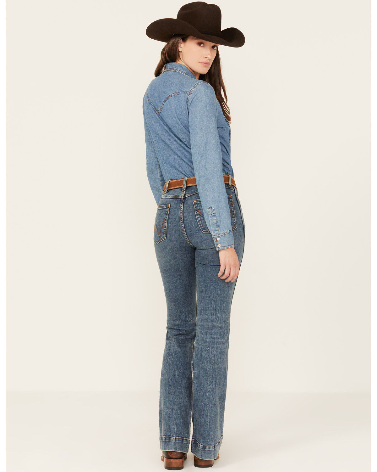 Image #3 - Wrangler Retro Women's Medium Wash High Rise Stretch Trouser Jeans, Medium Wash, hi-res