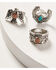 Image #1 - Shyanne Women's Wildflower Bloom Ring Set - 3-Piece, Silver, hi-res
