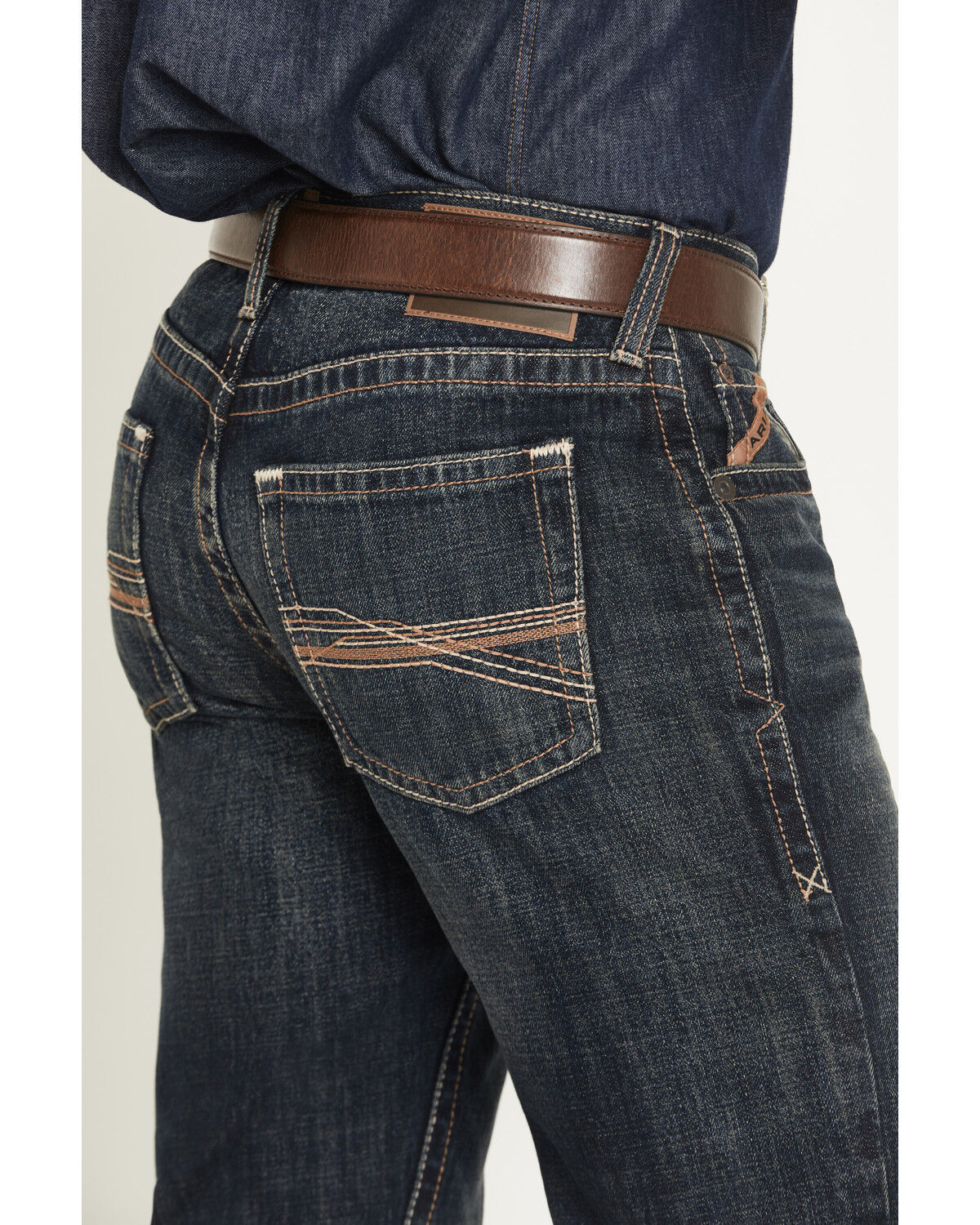 Image #4 - Ariat Men's M5 Bart Keith Dark Wash Mid Rise Straight Rigid Denim Jeans - Big, Dark Wash, hi-res