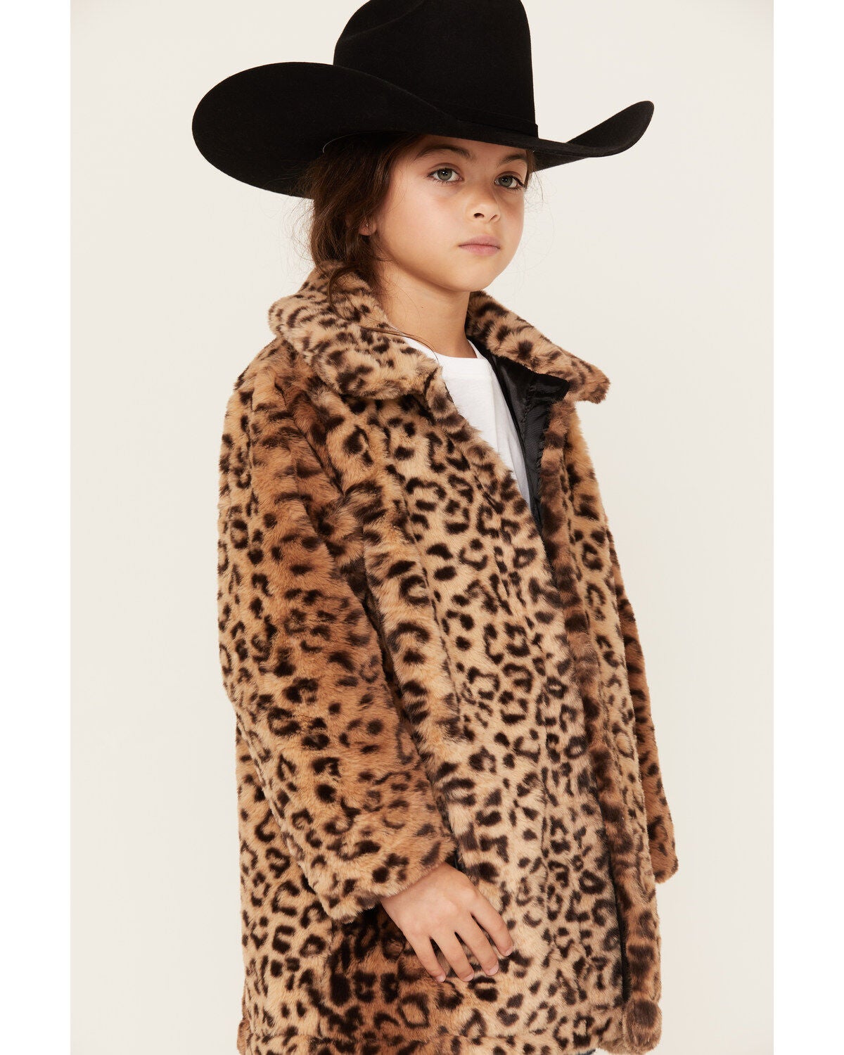 Image #1 - Urban Republic Girls' Cheetah Faux Fur Long Coat, , hi-res