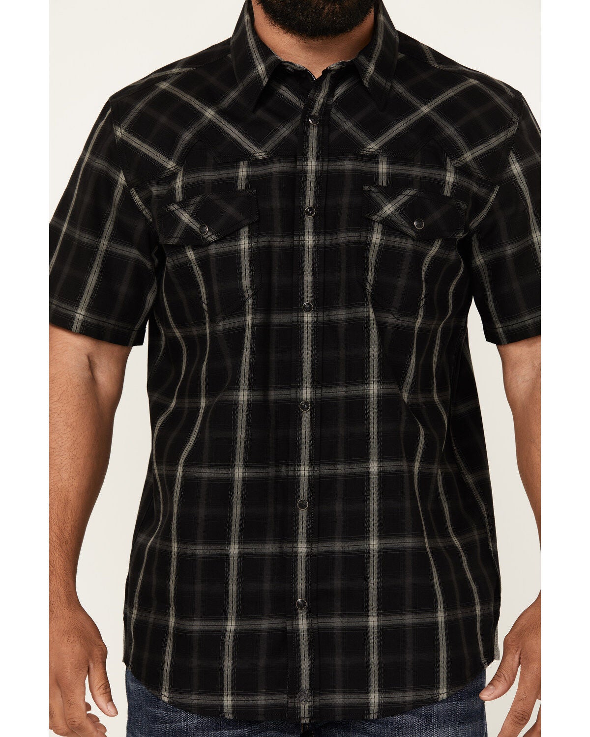 Image #3 - Moonshine Spirit Men's Exclusive Plaid Print Short Sleeve Snap Western Shirt, , hi-res