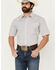 Image #1 - Panhandle Men's Serape Striped Short Sleeve Pearl Snap Western Shirt, Cream, hi-res