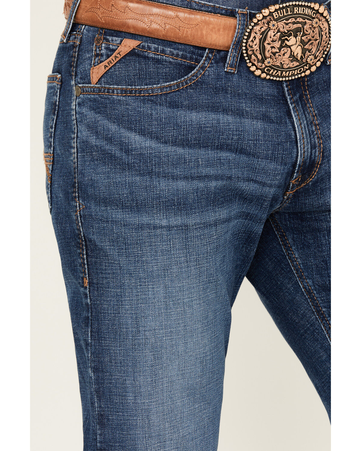 Product Name:  Ariat Men's M4 Medium Wash Kennedy Centralia Relaxed Straight Stretch Denim Jeans