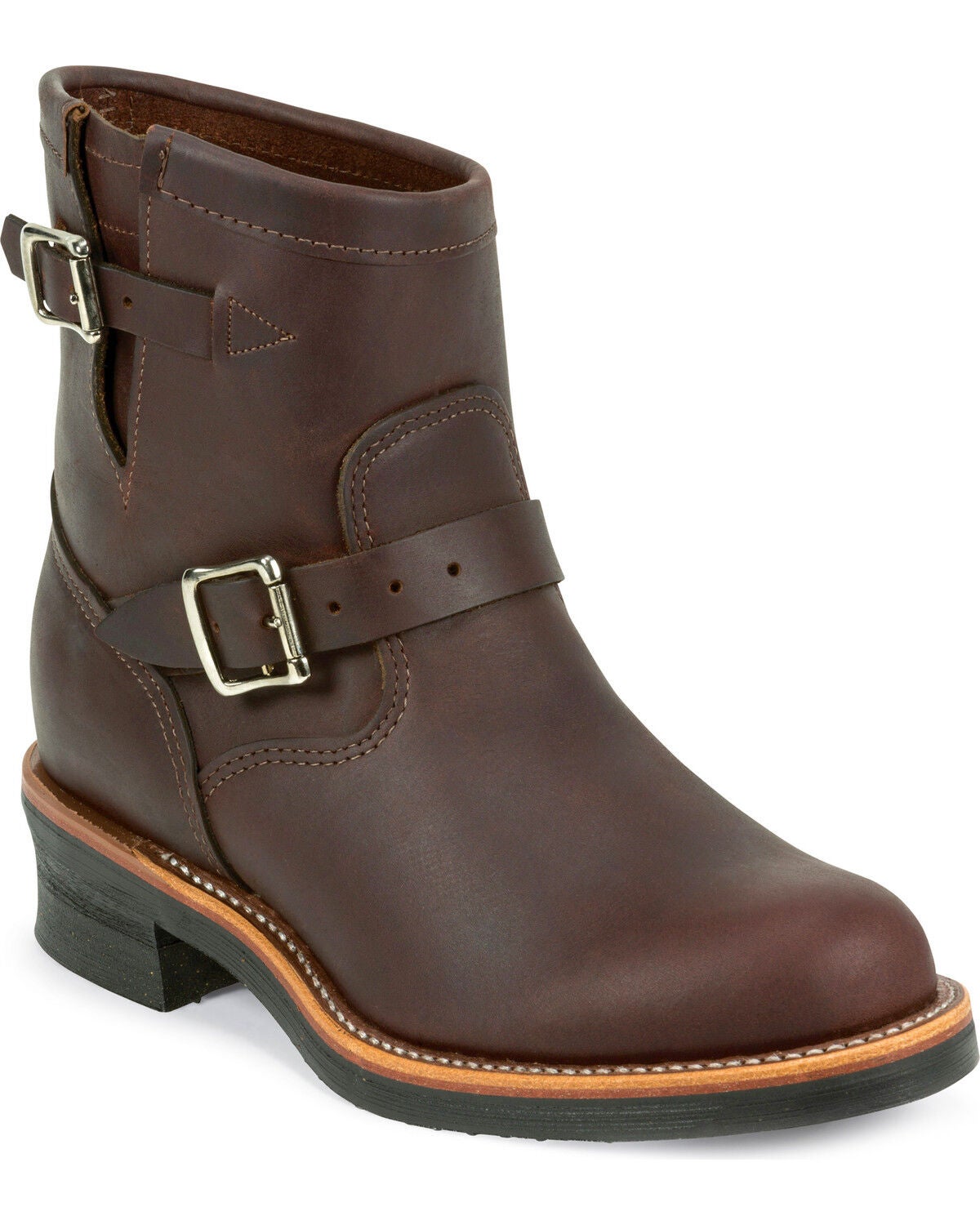 Chippewa Men's Cordovan Cognac 7" Engineer Boots - Round Toe, Cognac, hi-res