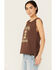 Image #2 - Cleo + Wolf Women's Naughty Is Nice Graphic Tank, Chocolate, hi-res