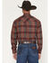 Image #4 - Stetson Men's Plaid Print Long Sleeve Snap Western Shirt, Wine, hi-res