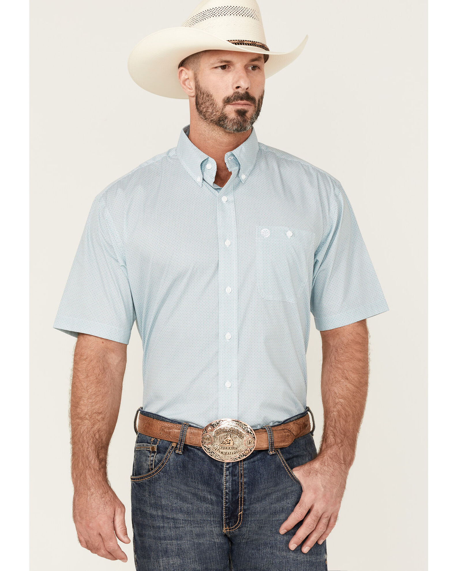 George Strait by Wrangler Men's Short Sleeve Button Down Western Shirt |  Boot Barn