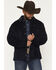 Image #1 - Rock & Roll Denim Men's Solid Sherpa Lined Corduroy Shirt Jacket, Navy, hi-res
