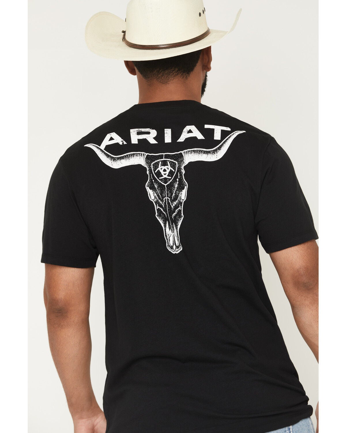 Image #4 - Ariat Men's Stiplle Steer Short Sleeve Graphic T-Shirt, Black, hi-res
