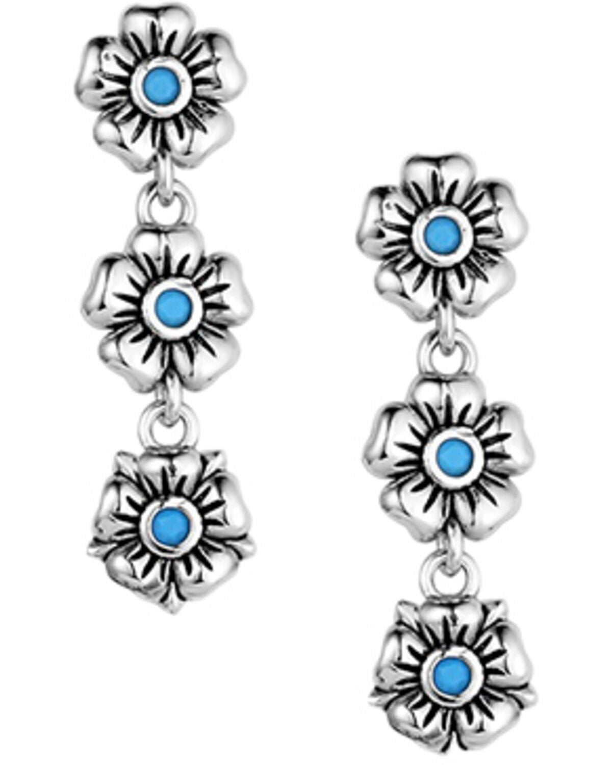 Montana Silversmiths Women's Montana Spring Floral Earrings, Silver, hi-res