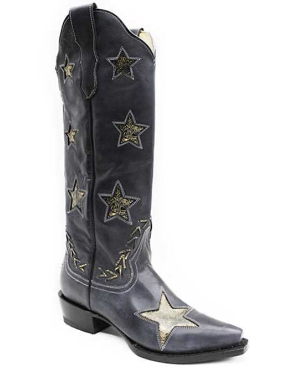 Image #1 - Stetson Women's Big Star Tall Western Boots - Snip Toe, Black, hi-res