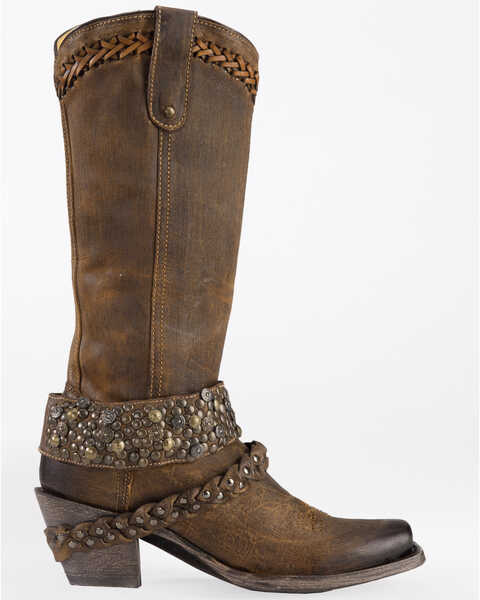 Image #3 - Corral Women's Woven Stud & Harness Boots - Square Toe, , hi-res