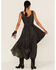 Scully Women's Lace-Up Jacquard Dress, Charcoal, hi-res